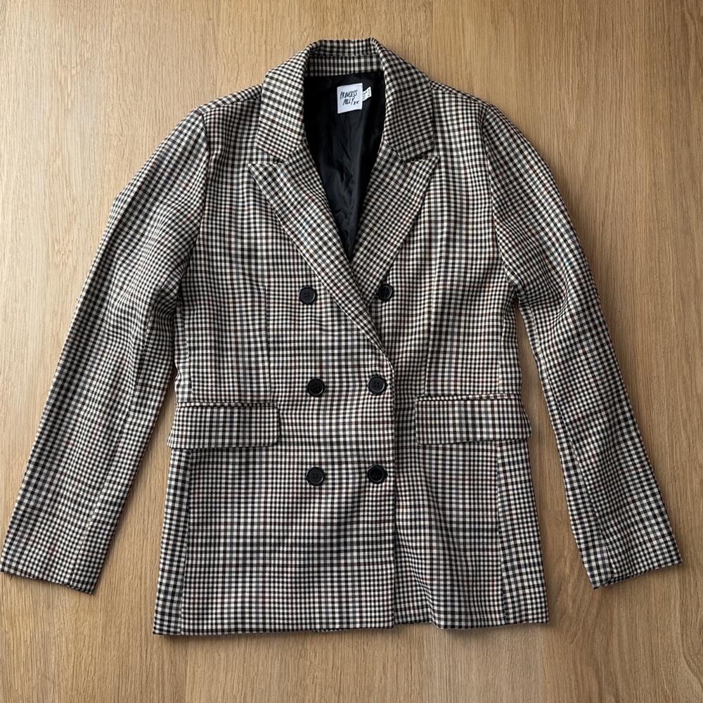 Princess Polly Checkered Blazer with Black Lining